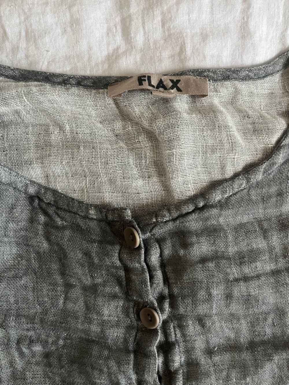 FLAX linen Crop button up